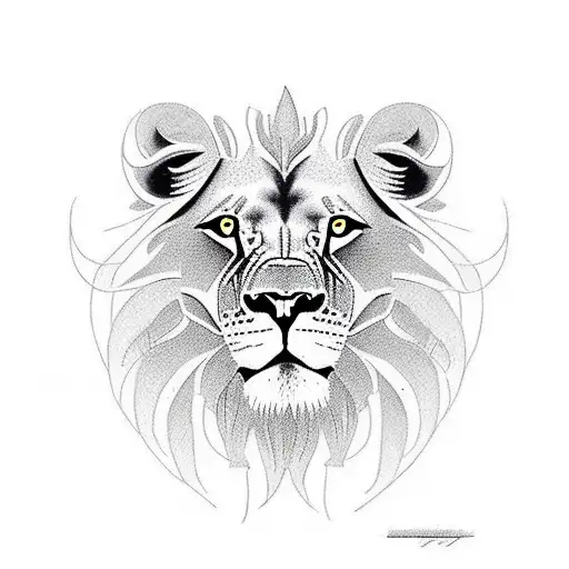 Full Body Lion With Detalis In Jungle