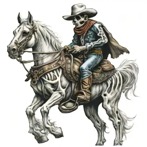 Cowboy Skeleton On A Horse