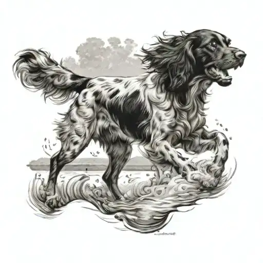 Spaniel Running With A Short Black Tail