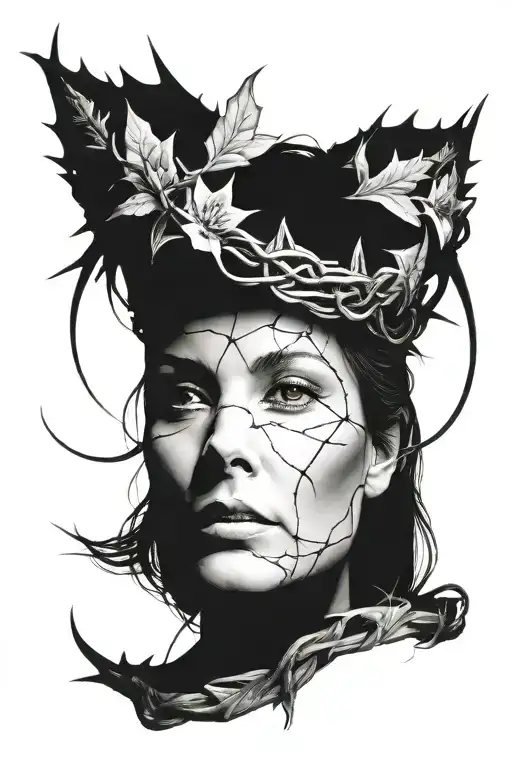 Young Queen With Crown Of Thorns