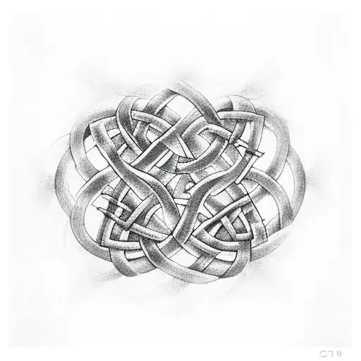 Three Realistic Shamricks Woven Into A Celtic Trinity Knot Made Of Vines