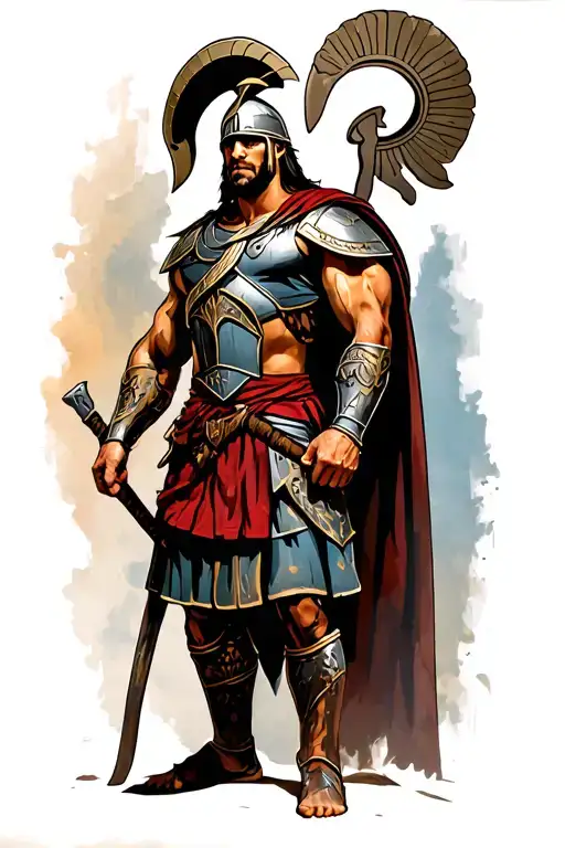 Spartan Warrior Standing Proudly