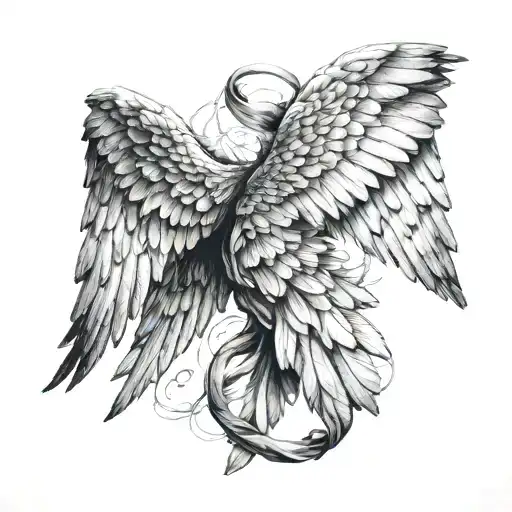 Fallen Angel Wings Tied Together