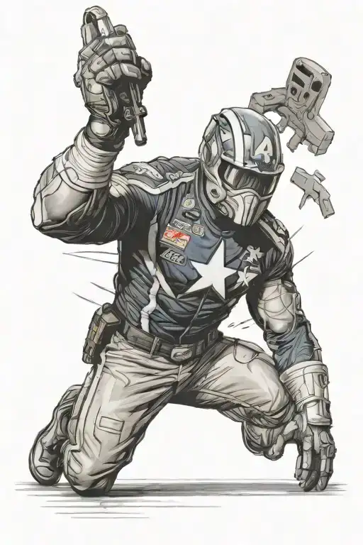 A Realistic Tattoo Of A Pitcrew Member From Nascar Wearing A Marvel Comics Superhero Costume