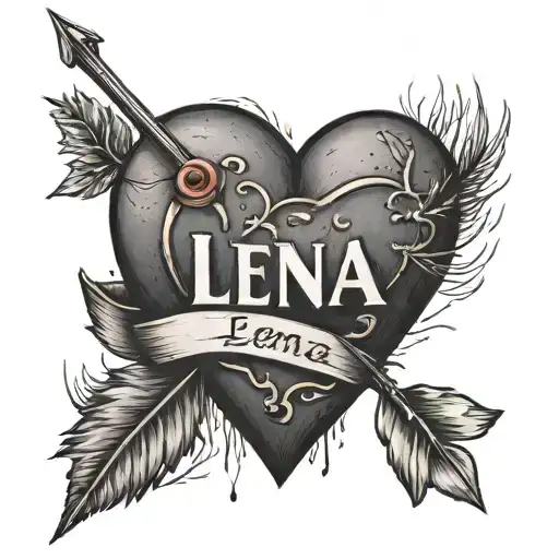 The Name Lena In The Heart With An Arrow