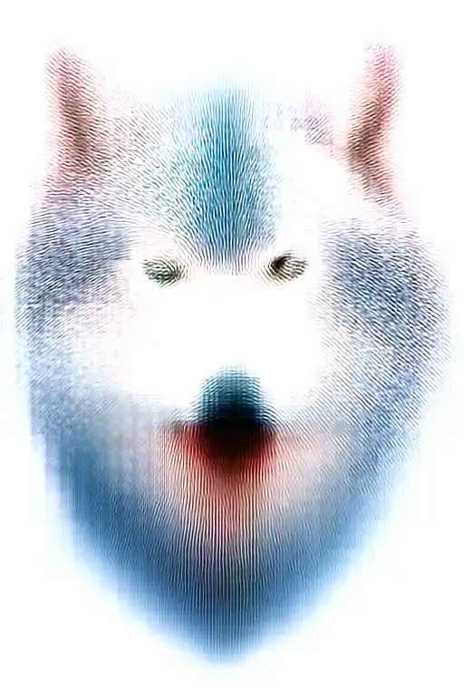 Growling Wolf Face And Realistic Rocky Mountains Inside