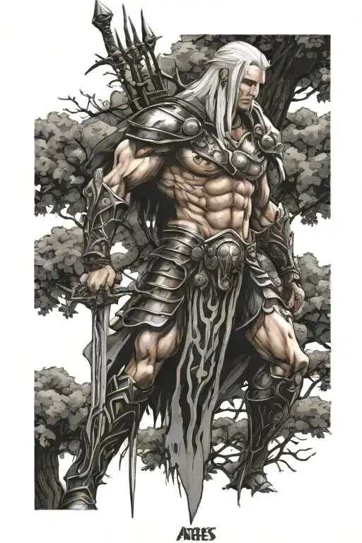 Ares With The Tree Od Sephiroth