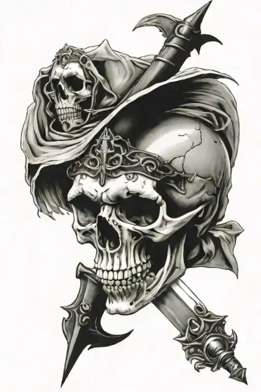 Skull With Sword Piercing