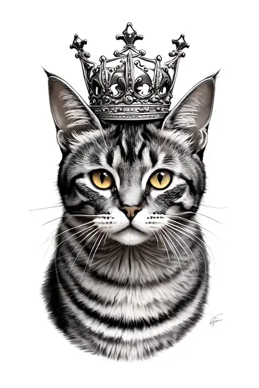 Wild Grey Tabby Cat With Crown