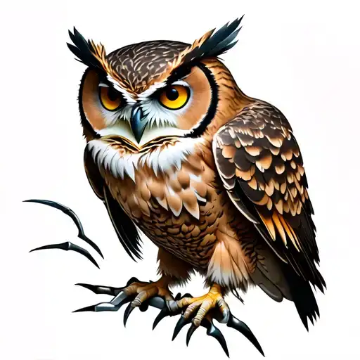 Owl Ripping Chest Open With Claws