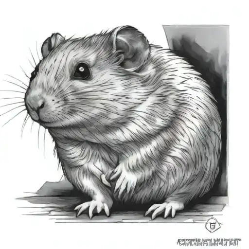 Bw Serious Confident Hamster Portrait