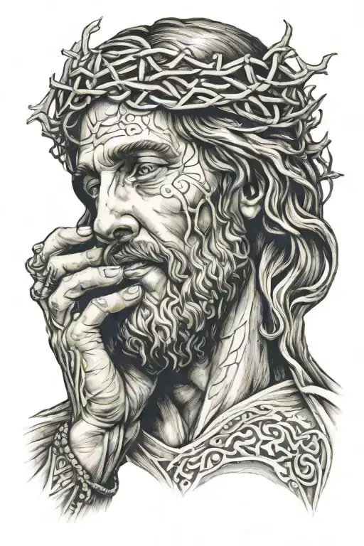 Jesus Holding Names In Hands