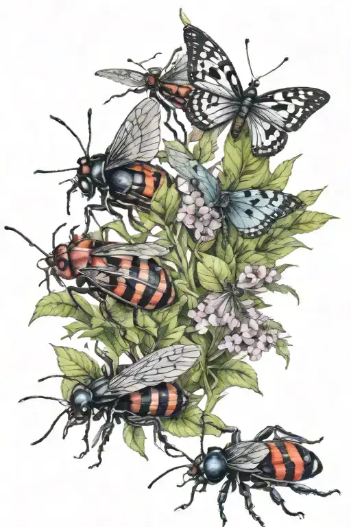 Hyper Realistic Scary Bugs With Plants