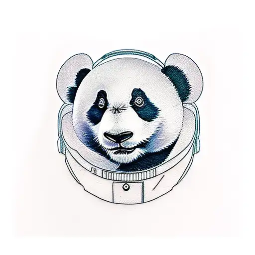 A Panda Cosmonaut On The Moon