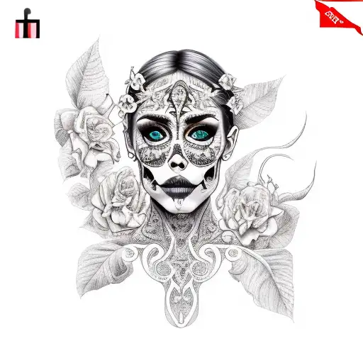 Beautiful Woman With Skull