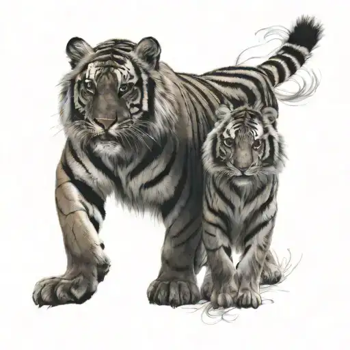 Tiger With Father