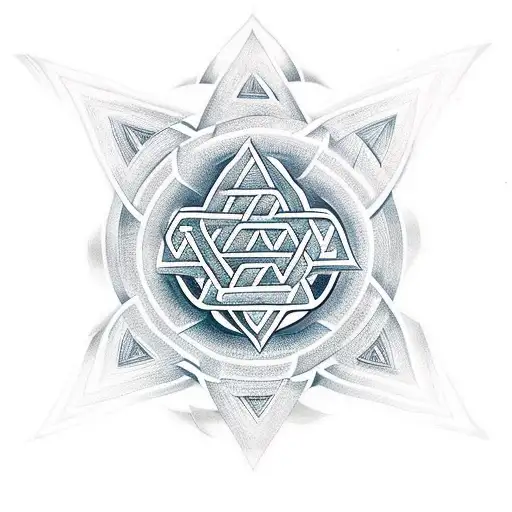 Valknut Symbol Lotus Flower