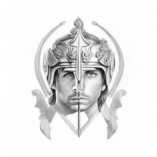 Achilles In Warrior Helmet And Patroclus In Leaf Crown