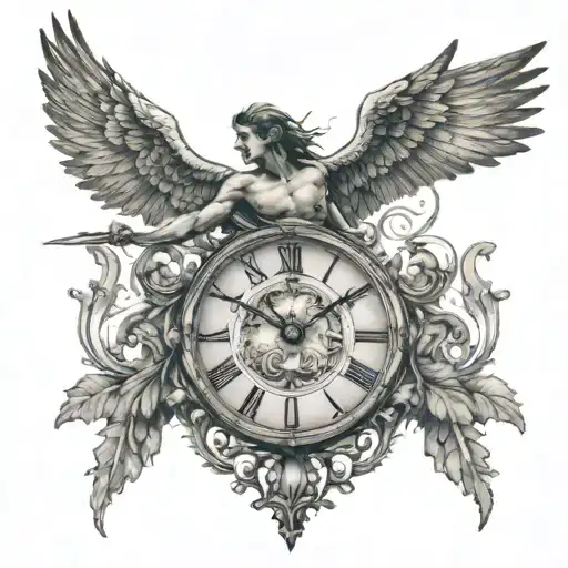 Icarus Falling And Clock