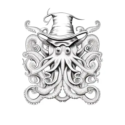 Octopus Wearing The Mad Hatter's Hat