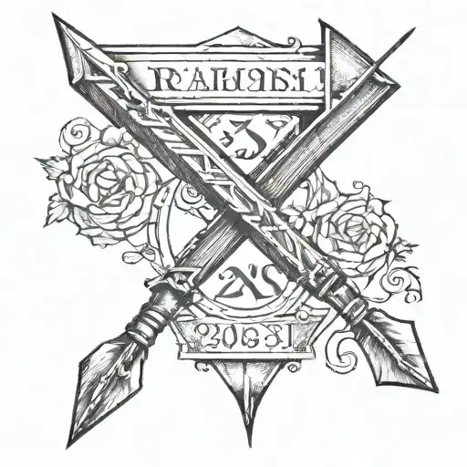 Arrow With Roman Numerals Of 1955 And 2023