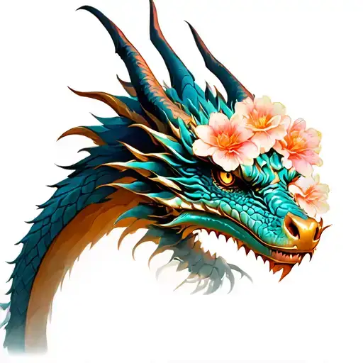 Dragon With Flowers