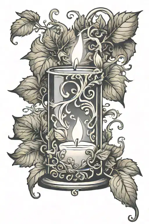 Candle With Smoke Coming Off Of Vine Like