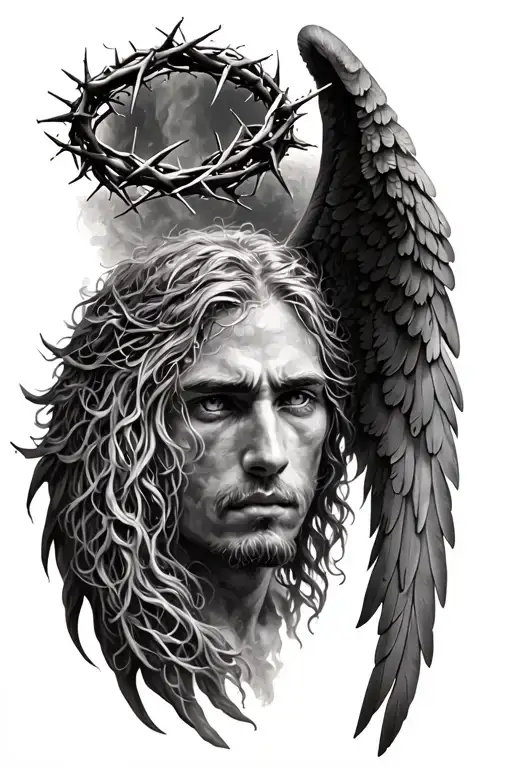 Crown Of Thorns And Angel Wing