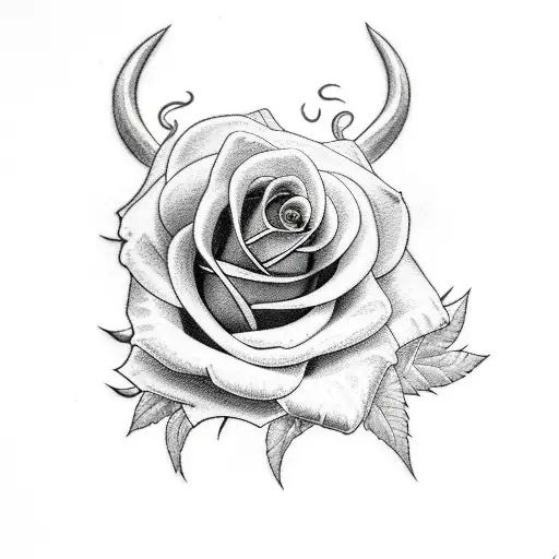 Devil With Burning Rose