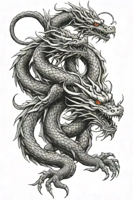 Japanese Dragon Entwined