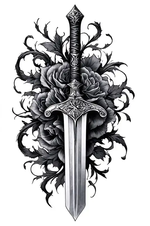 Black Sword Realistic Blackwork