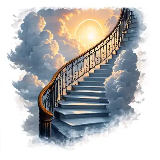 Heaven Staircase With Clouds