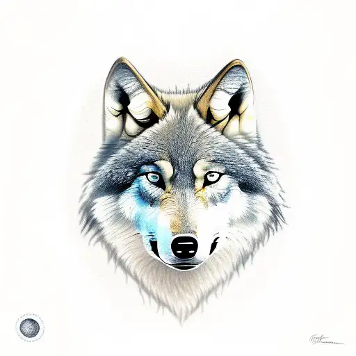 Wolf With A Moon Above