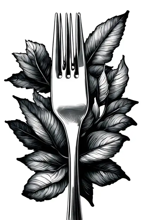 Simple 4 Prong Fork Outline Drawing