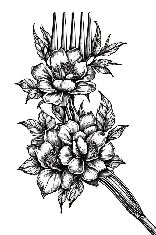 Simple Fork Outline Drawing Tattoo Design