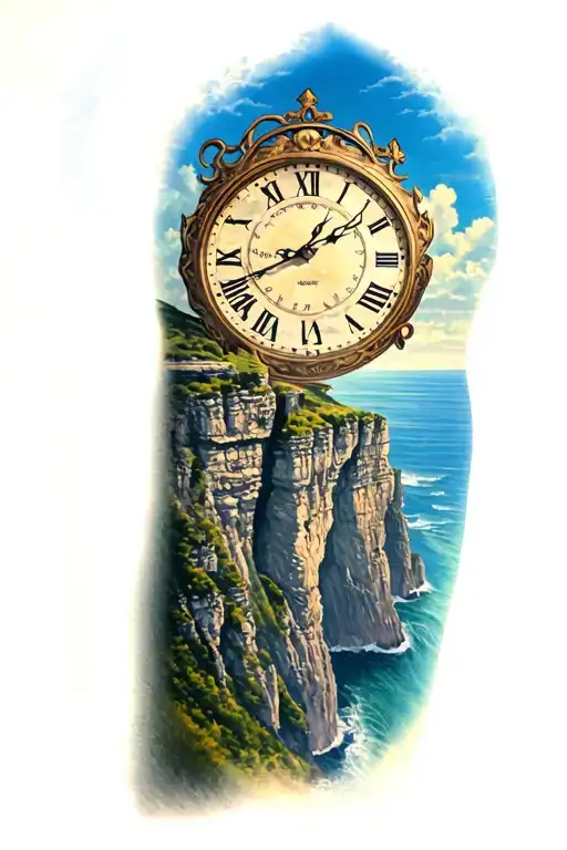 Clock Cliff Overlooking A Vast