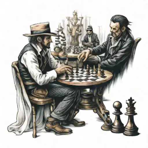 Mihawk And Shanks Playing Chess