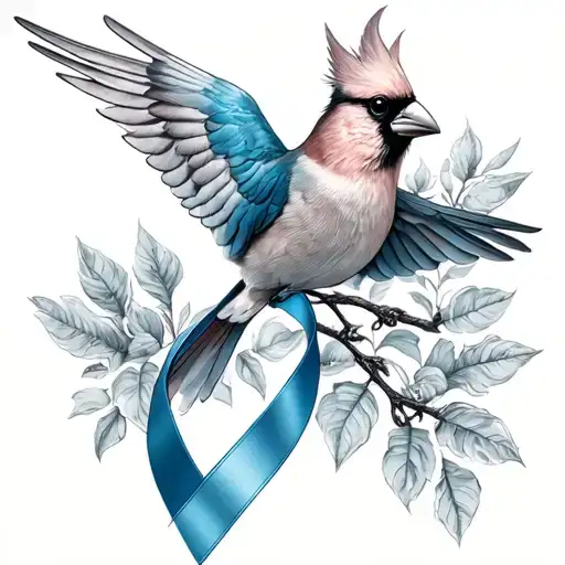 Cardinal And Colon Cancer Ribbon Mom Who Passed Away