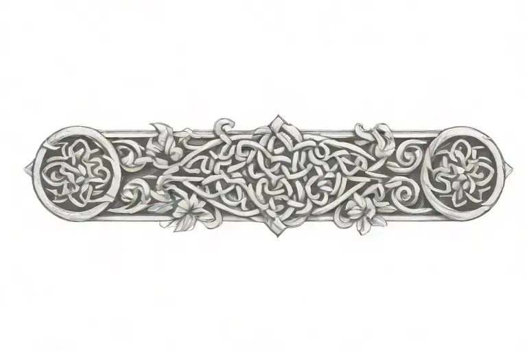 Celtic Square Knot Design With Flowers