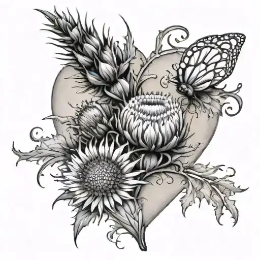 A Realistic Thistle And Daisy Intertwined With A Love Heart Symbolizing Your Passion For Midwifery