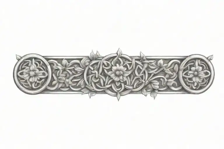 Celtic Knot Design With Flowers