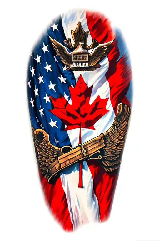 Veterans Nation And Canadian Flag