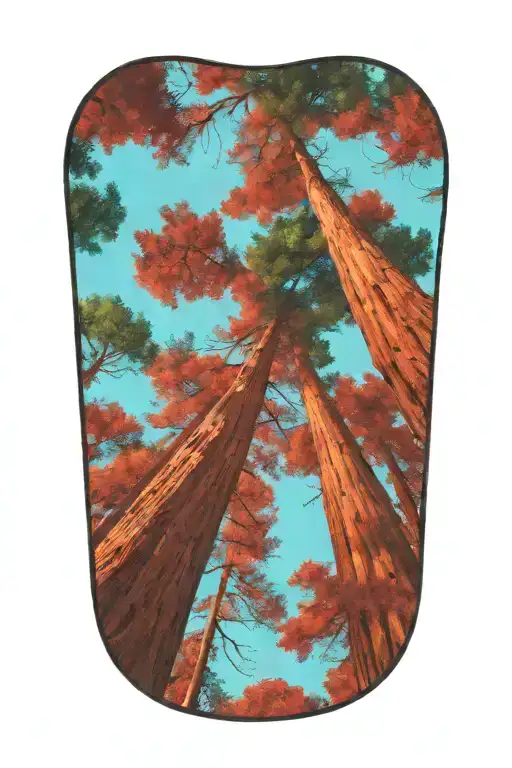 Dense Redwood Forest Looking Up From Ground