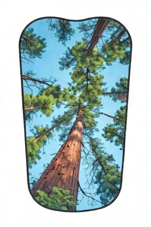 Dense Redwood Forest Looking Up From Ground