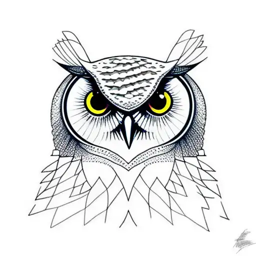 Owl With Mountains And Trees