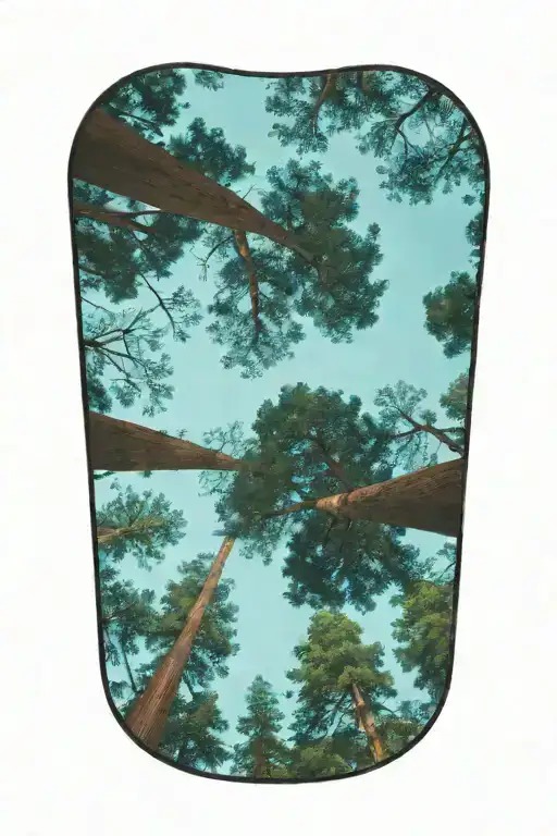 Dense Redwood Forest Looking Up From Ground