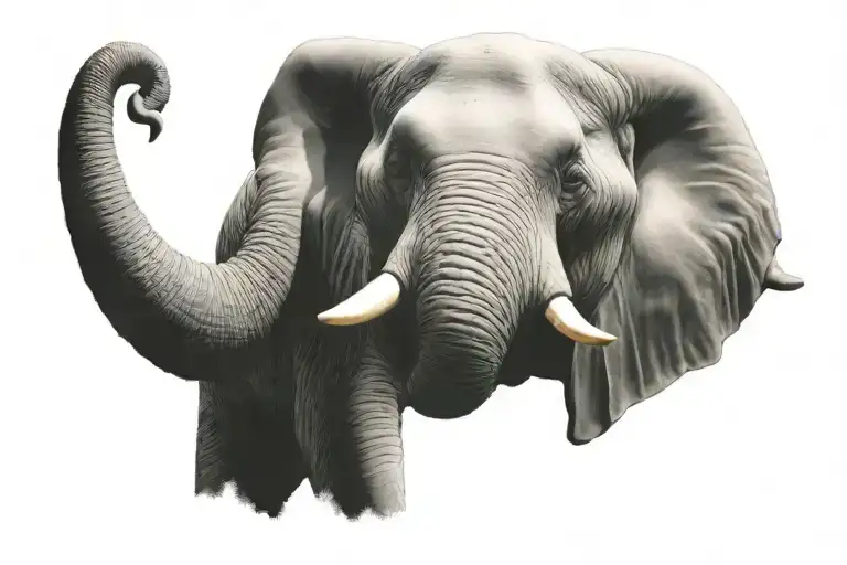 Elephant Adorned With Traditional