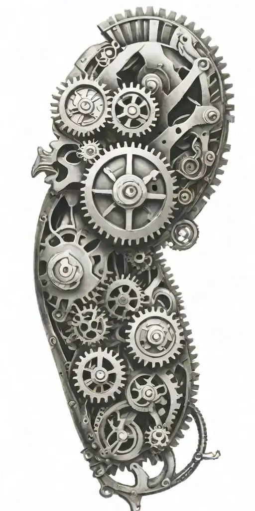 A Mechanical Heart With Gears And Cogs Symbolizing The Love For Your Two Daughters