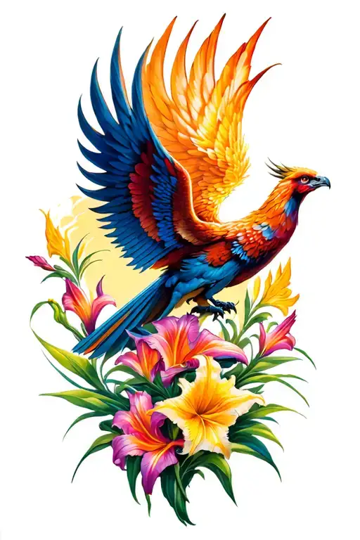 Phoenix Rising From Gladiolus Flower