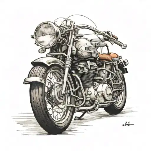 A Realistic Portrait Of A Vintage Motorcycle Speeding